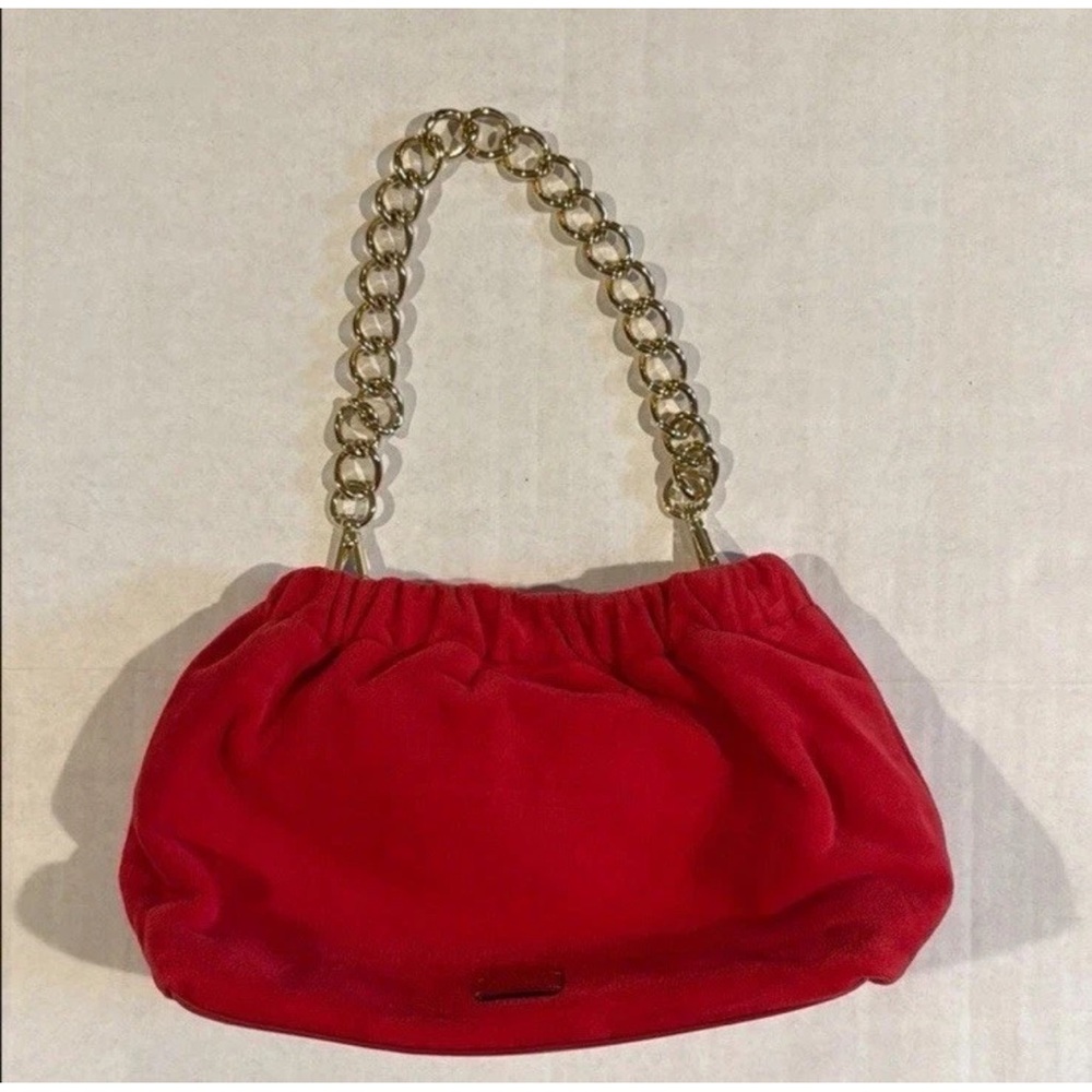 Frances Valentine Red And Gold Bici Chain Pouch Bag